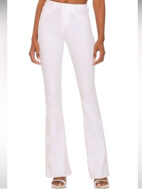 L'Agence High Waisted Marty Flare Jeans in Blanc